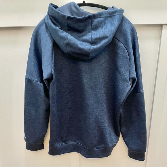 Adidas Climawarm hooded sweatshirt blue size Medium - Picture 2 of 5